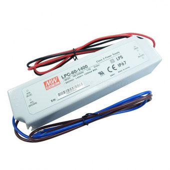 LPC-60-1400 ИП для светодиодного освещения MEAN WELL, AC/DC LED, 9-42В,1.4А,58.8Вт,IP67