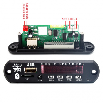 MP3/BT панель с ДУ OT-SPM09 на чипе AB5305A 5VDC