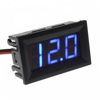 Вольтметр цифровой 0.36 0-30V синий 3 провода (СК7)