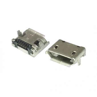 Гнездо micro-USB 5конт smd (нижнее крепление, 2 крепежа в плату 7.2мм) тип2 (П6) (КР1-В9)