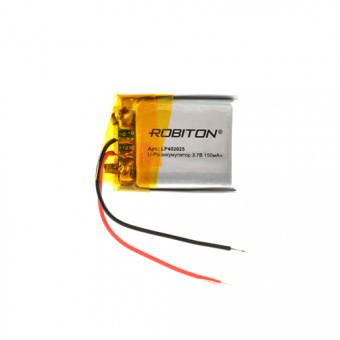Аккумулятор литий-полимерный LP402025 4*20*25 (3.7В, 150mah, с защитой) Robiton (СК53)