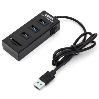 Концентратор USB (HUB) + картридер OT-PCR05 на 3 гнезда