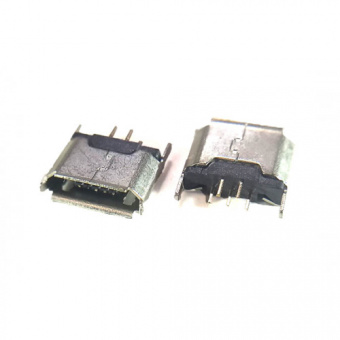 Гнездо micro-USB 5 pin smd (заднее крепление 2 крепежа, long pin3+2) (П6) (КР1-В9)