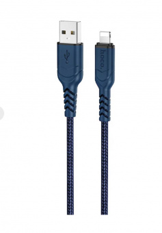 Кабель USB - Apple 8 pin/1м HOCO X59 Victory 2.4A ткань синий