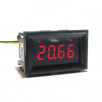 Вольтметр цифровой 0-33.00VDC красный (45x26мм) (СК83)