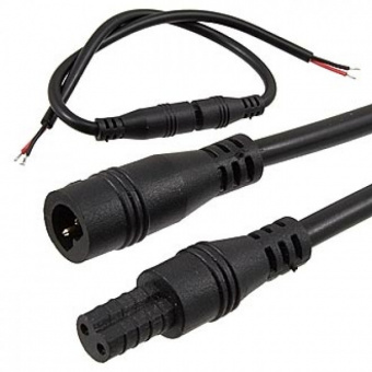 Разъем герметичный 2конт 22AWG L=150мм IP65 черный (f13)