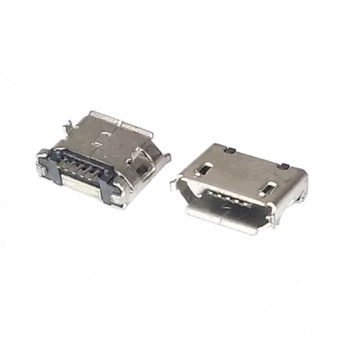 Гнездо micro-USB 5конт smd (нижнее крепление, 2 крепежа в плату) тип2 (П6) (КР1-В9)