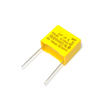Конденсатор помехогасящий 0.47uf 275VAC ±10% (X2) (Ж10)