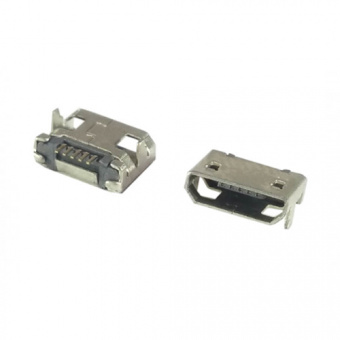 Гнездо micro-USB 5конт smd (нижнее крепление, 2 крепежа в плату 7.2мм) тип1 (П6)