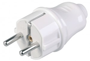 Вилка прямая с/з EVP10-16-01-K01 белая 16А 250В IEK (СК11)