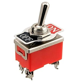 Тумблер E-TEN 1221 off-on (5A 250VAC) (4 контакта) (Л13)