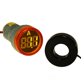 Амперметр цифровой DMS-212 22мм 0-100А (АС) желтый