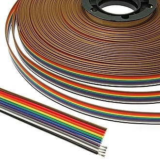 Шлейф RCA-10 цветной 28AWG медь, шаг 1.27мм (цена за 1м)