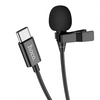 Микрофон петличный HOCO L14 Type-C (2.0m) чёрный