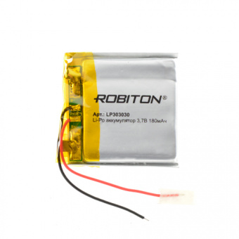 Аккумулятор литий-полимерный LP303030 3*30*30 (3.7В, 180mah, с защитой) Robiton (СК53)