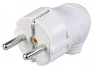 Вилка угловая с/з EVP11-16-01-K01 белая 16А 250В IEK (СК11)