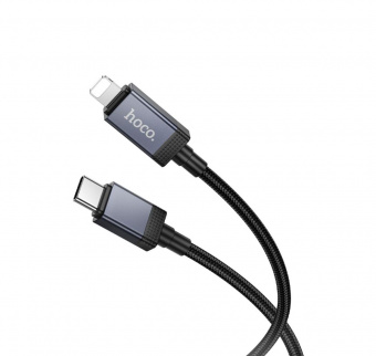 Кабель 8pin-Type-C 1м HOCO X118 27Вт, PD черный