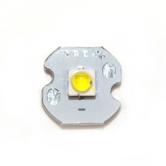 CREE XPE (аналог) 1W 2.8-3V 0.350A 4000K на радиаторе 12мм (Г5)