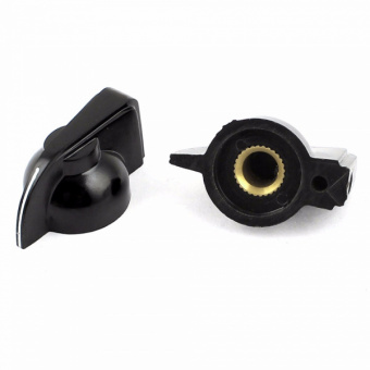 UXCELL-2-Pcs-Black-Plastic-Rotary-Switch-Knobs-Cpas-6mm-Dia-Shaft-Hole-3-x-2